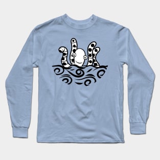 Friendly black & white Octopus Long Sleeve T-Shirt